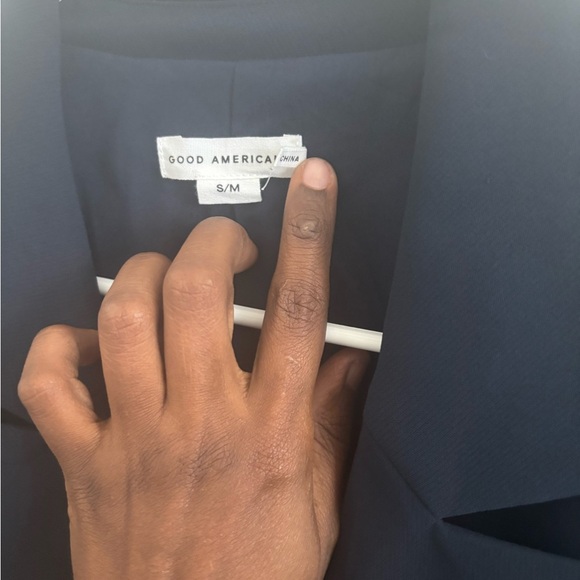 GOOD AMERICAN Longline Blazer Women S/M Luxe Suiting Boyfriend Navy002 Oversized - Picture 4 of 7